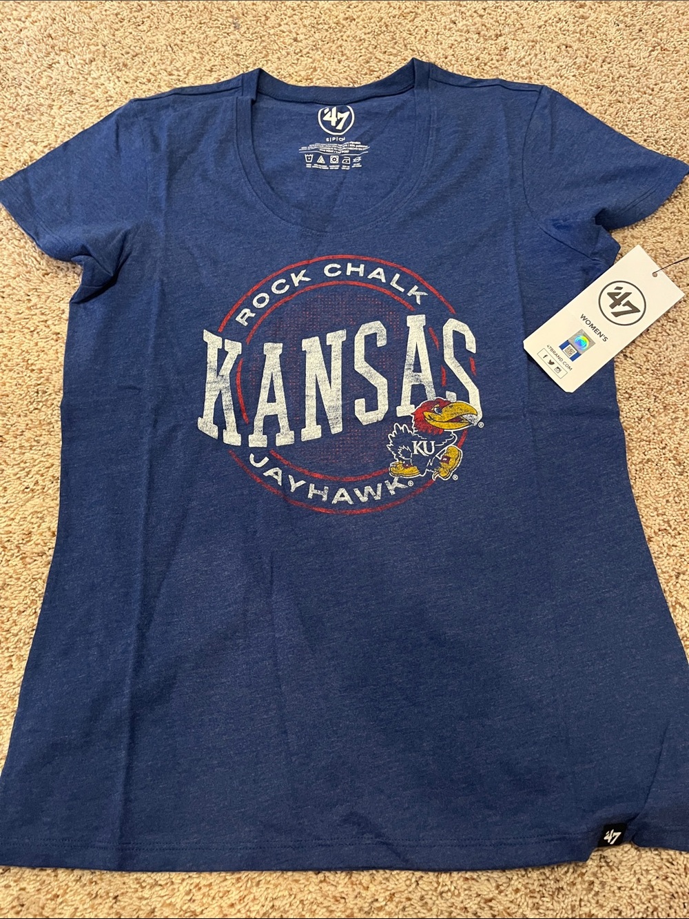 47 Brand Navy Kansas Jayhawks Graphic Tee